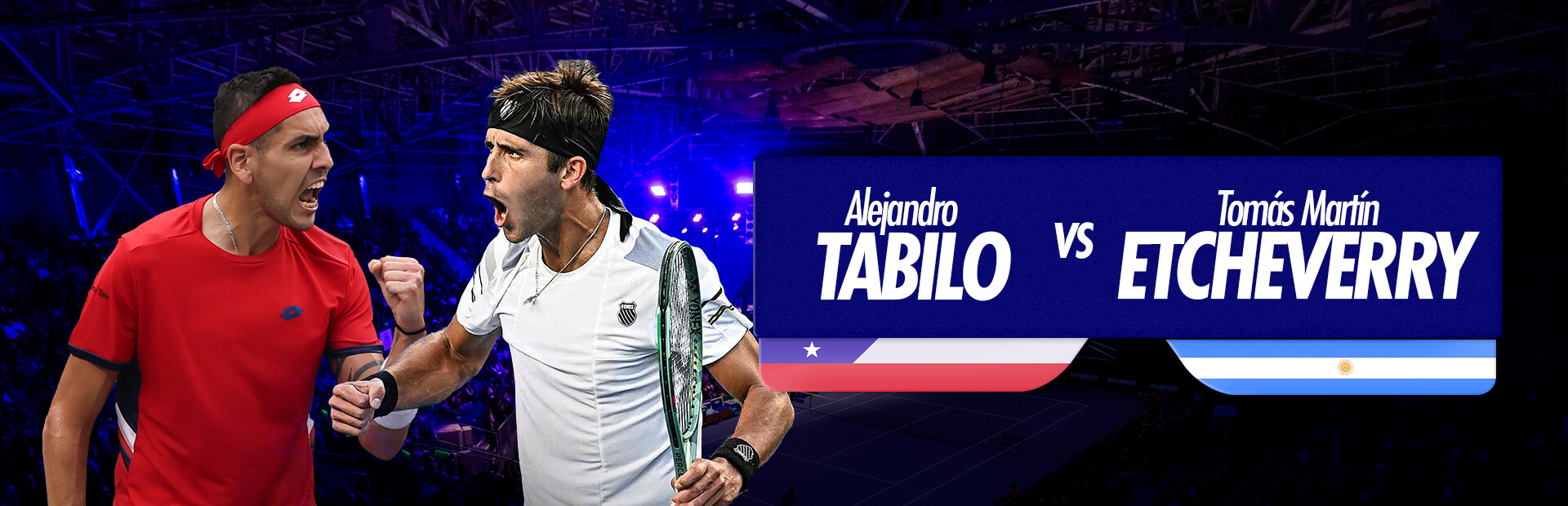 <p>TENIS INTERNACIONAL</p>
<p>ALEJANDRO TABILO V/S TOMAS MARTIN ETCHEVERRY</p>
