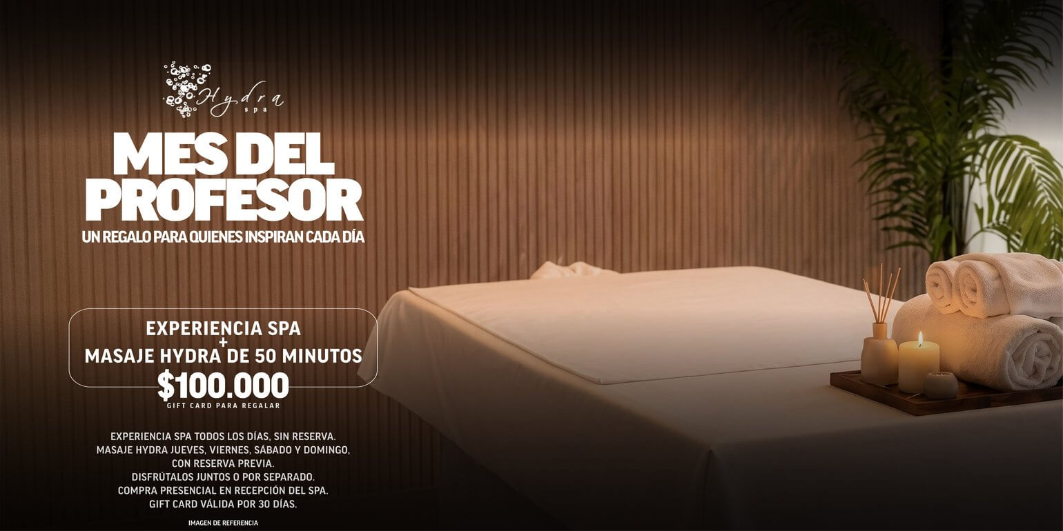 Mes del Profesor en Hydra Spa Valdivia: Experiencia Spa + Masaje Hydra de 50 minutos, gift card $100.000